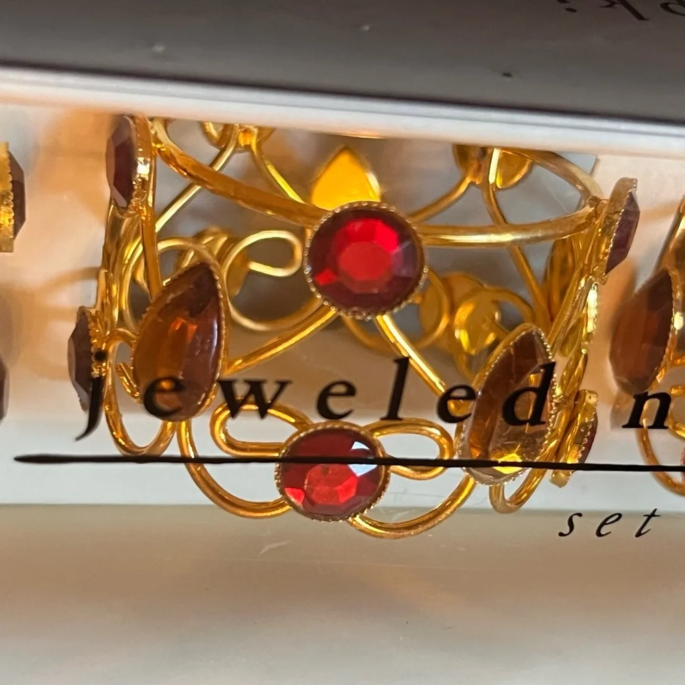 Pier 1 Imports Jeweled Napkin Rings Set NIB